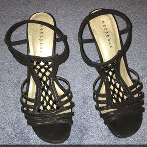 Black heeled sandals